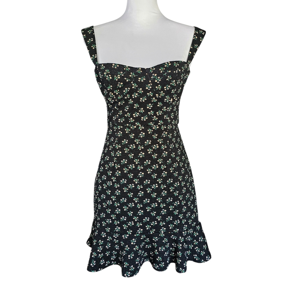 Anthropologie Black Floral Mini Dress